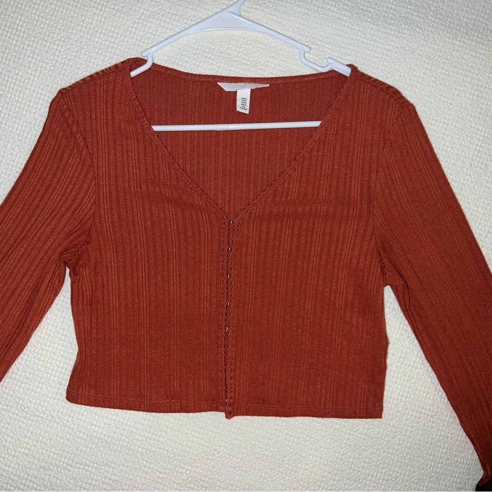 H&M Rust Ribbed Cropped Top - Picture 3 of 4